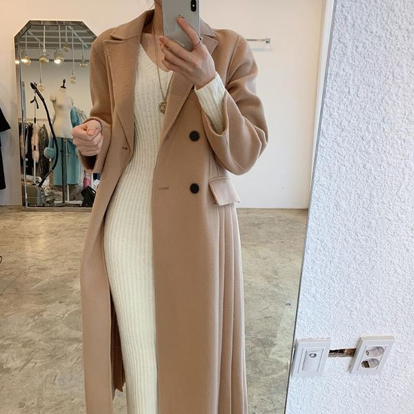 women's wool & blends autumn winter women woolen coat long sleeve turn down collar double breasted slim ladies overcoat plus size outer, Black
women's wool & blends autumn winter women woolen coat long sleeve turn down collar double breasted slim ladies overcoat plus size outer, Black