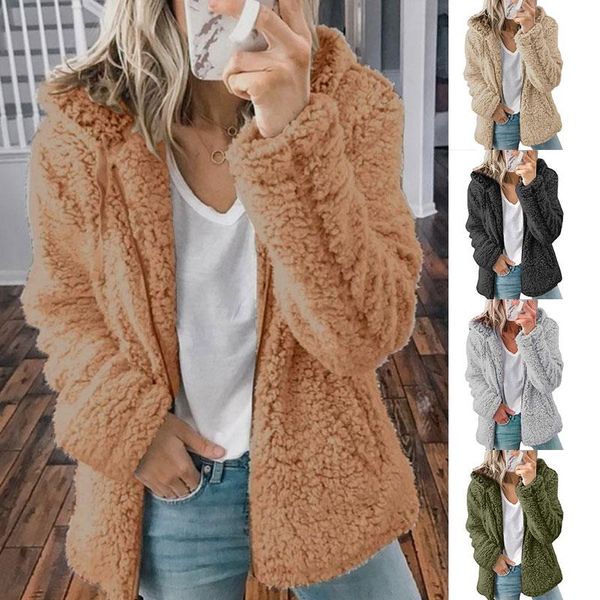 women's fur & faux fashionable warm long sleeve coats solid color soft sweatshirt jackets zip outwear elegance contracted leisure overc, Black
women's fur & faux fashionable warm long sleeve coats solid color soft sweatshirt jackets zip outwear elegance contracted leisure overc, Black