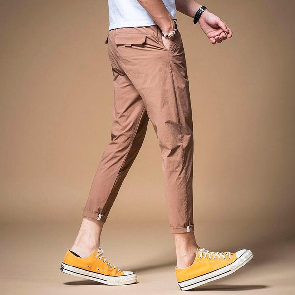 men's pants 2021 spring summer fashion solid color casual pencil male ice silk thin trousers men high waist slim sweatpants o91, Black
men's pants 2021 spring summer fashion solid color casual pencil male ice silk thin trousers men high waist slim sweatpants o91, Black