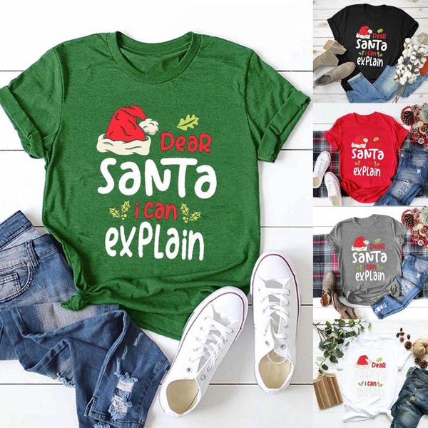 spring and summer santa cap letter print short sleeve lovers t-shirt women's, White 
spring and summer santa cap letter print short sleeve lovers t-shirt women's, White