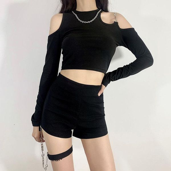 women's t-shirt women black strapless short diamonds crop fitness off shoulder round neck long-sleeved casual solid female tee, White
women's t-shirt women black strapless short diamonds crop fitness off shoulder round neck long-sleeved casual solid female tee, White
