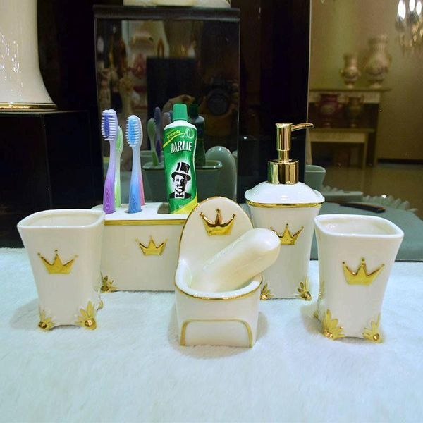 ceramic bathroom accessories set soap dispenser toothbrush holder gargle cup dish wedding gifts 5 pieces luxury gilded bath accessory
ceramic bathroom accessories set soap dispenser toothbrush holder gargle cup dish wedding gifts 5 pieces luxury gilded bath accessory