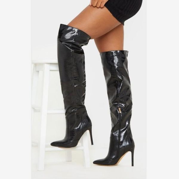 boots mkkhou's patent-leather thigh-high are sexy, pointy, 11cm, stiletto, and high-heeled women's in sizes 35-43, Black
boots mkkhou's patent-leather thigh-high are sexy, pointy, 11cm, stiletto, and high-heeled women's in sizes 35-43, Black