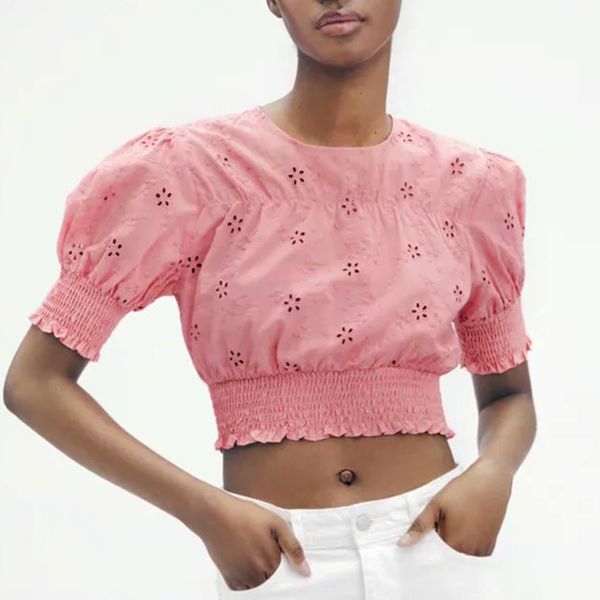 za summer womnen hollow out blouse embroidery o-neck short sleeve shirt casual ladies chic ropa 210422, White
za summer womnen hollow out blouse embroidery o-neck short sleeve shirt casual ladies chic ropa 210422, White