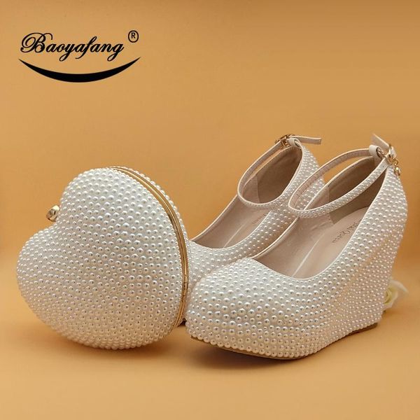 baoyafang white pearl beads shoe high heels wedges wedding shoes for woman ladies party ankle strap and bags dress, Black
baoyafang white pearl beads shoe high heels wedges wedding shoes for woman ladies party ankle strap and bags dress, Black