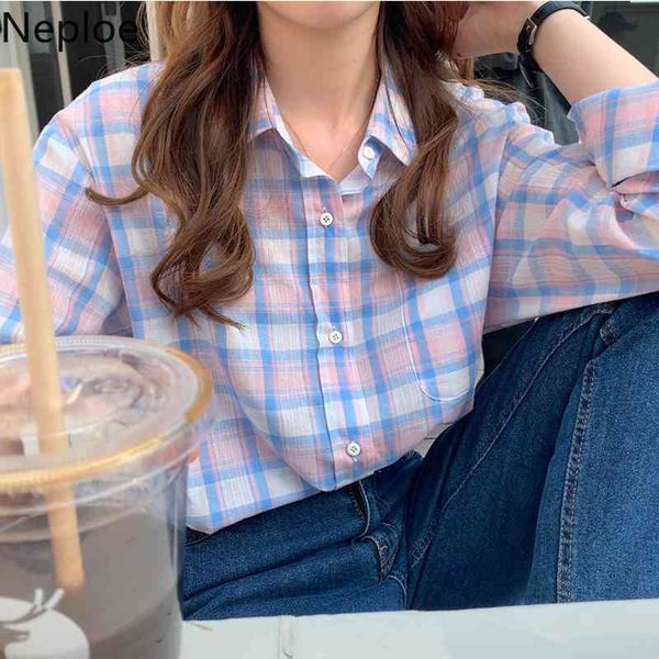 neploe sweet plaid shirt women korean casual basic blouses loose long-sleeve all match sunscreen simple fresh blusas 210422, White
neploe sweet plaid shirt women korean casual basic blouses loose long-sleeve all match sunscreen simple fresh blusas 210422, White
