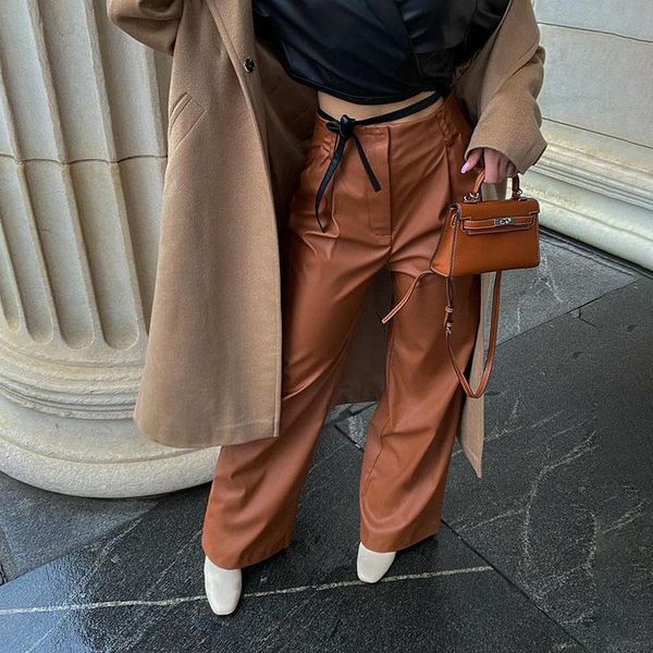 women's pants & capris yana fashion loose pu women elegant faux leather high waisted trousers casual full length wide leg ladies, Black;white
women's pants & capris yana fashion loose pu women elegant faux leather high waisted trousers casual full length wide leg ladies, Black;white