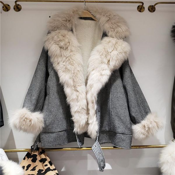 women's jackets vintage houndstooth removable big fur collar winter 2021 female warm parkas imitation rex liner women plaid outerwear, Black;brown
women's jackets vintage houndstooth removable big fur collar winter 2021 female warm parkas imitation rex liner women plaid outerwear, Black;brown