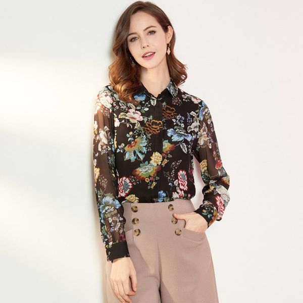 women's blouses & shirts 100%real silk boulses for women 2021 summer black chiffon floral office long sleeve casual plus s, White
women's blouses & shirts 100%real silk boulses for women 2021 summer black chiffon floral office long sleeve casual plus s, White