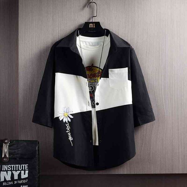 summer black and white split men's brand 2021 new short sleeve shirt plus oversized jacket fashion, White;black
summer black and white split men's brand 2021 new short sleeve shirt plus oversized jacket fashion, White;black