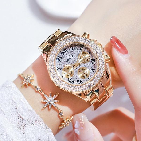 wristwatches longbo women watch diamond gold ladies casual women's bracelet watches relogio feminino 2021, Slivery;brown
wristwatches longbo women watch diamond gold ladies casual women's bracelet watches relogio feminino 2021, Slivery;brown