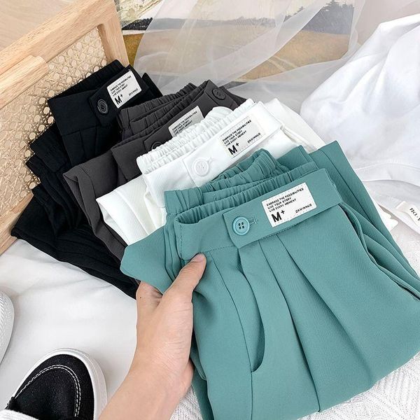 women's pants & capris 2021 women harem fashion solid color streetwear korean treandy high waist loose casual ice silk straight-leg, Black;white
women's pants & capris 2021 women harem fashion solid color streetwear korean treandy high waist loose casual ice silk straight-leg, Black;white