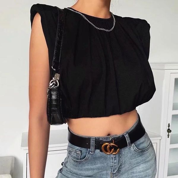 women's t-shirt summer fashion shoulder pad women street short tee casual loose solid color t-shirts womens clothing, White
women's t-shirt summer fashion shoulder pad women street short tee casual loose solid color t-shirts womens clothing, White