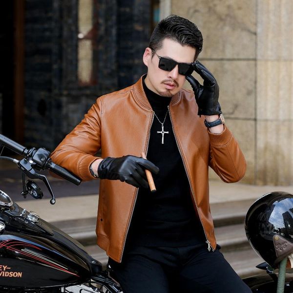 haining imitation sheepskin men's fashion slim thin stand collar leather jacket autumn coat jackets, Black;brown
haining imitation sheepskin men's fashion slim thin stand collar leather jacket autumn coat jackets, Black;brown