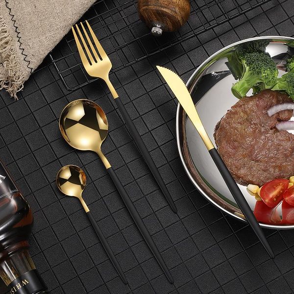 dinnerware sets stainless steel blackgold cutlery set mirror polished knife fork spoon kitchen party coffee utensils flatware
dinnerware sets stainless steel blackgold cutlery set mirror polished knife fork spoon kitchen party coffee utensils flatware