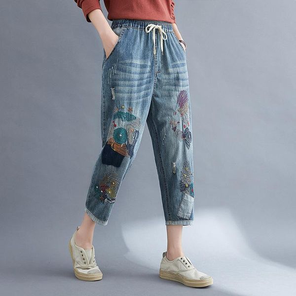 mom jeans high waist vintage clothes for women embroidery elastic denim pants casual harem trousers woman women's, Blue
mom jeans high waist vintage clothes for women embroidery elastic denim pants casual harem trousers woman women's, Blue