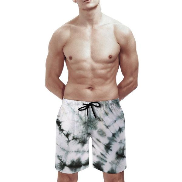 grey tie dye print men's cool beach shorts summer swim trunks quick dry mesh lining board with pockets, White;black
grey tie dye print men's cool beach shorts summer swim trunks quick dry mesh lining board with pockets, White;black