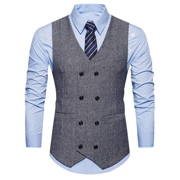 men's vests men double breasted suit gentlemen business sleeveless waistcoat vintage formal blazers vest for wedding party, Black;white
men's vests men double breasted suit gentlemen business sleeveless waistcoat vintage formal blazers vest for wedding party, Black;white