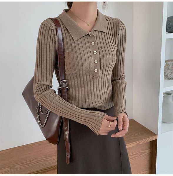 women's sweaters solid color short knit sweater women autumn elegance collar buttons pullovers female elastic slim-fit jumper, White;black
women's sweaters solid color short knit sweater women autumn elegance collar buttons pullovers female elastic slim-fit jumper, White;black
