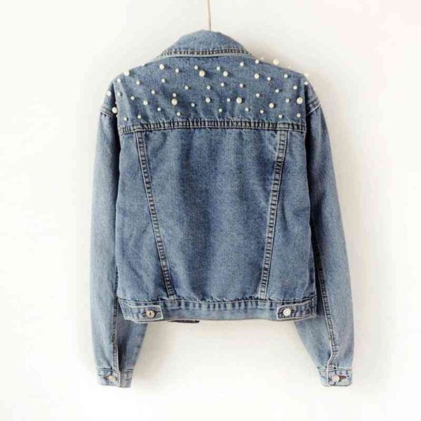 women's jackets autumn pearl beading crop denim women casual jeans bomber jacket long sleeve coat plus size outwear ed oq73, Black;brown
women's jackets autumn pearl beading crop denim women casual jeans bomber jacket long sleeve coat plus size outwear ed oq73, Black;brown