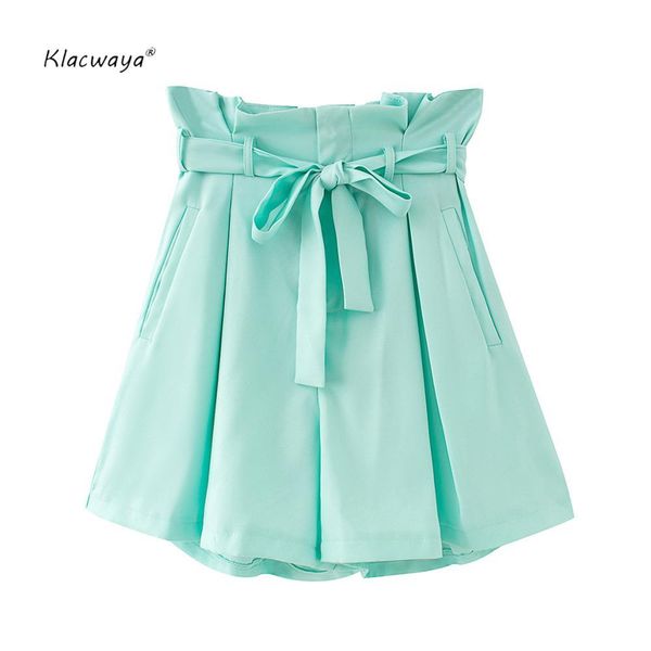 women solid bow shorts summer fashion ladies pleated sashes pockets loose short pants chic girls england tyle 210521, White;black
women solid bow shorts summer fashion ladies pleated sashes pockets loose short pants chic girls england tyle 210521, White;black
