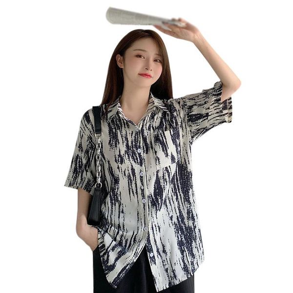 women's t-shirt femmer summer fashion loose chiffion shirt casual womens women blouses korean vintage tie-dyed blouse turndown collar, White
women's t-shirt femmer summer fashion loose chiffion shirt casual womens women blouses korean vintage tie-dyed blouse turndown collar, White