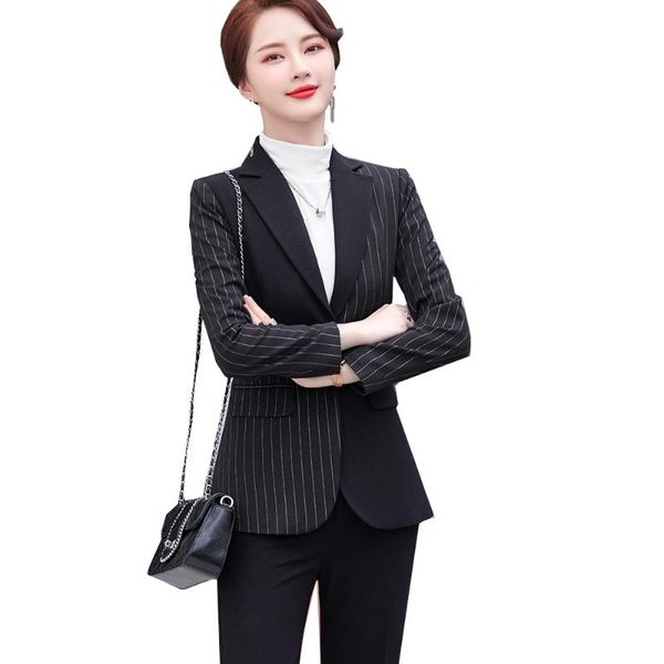 women's two piece pants fashion black white stripe ladies asymmetric pant suit formal women female office business jacket and trouser 2
women's two piece pants fashion black white stripe ladies asymmetric pant suit formal women female office business jacket and trouser 2