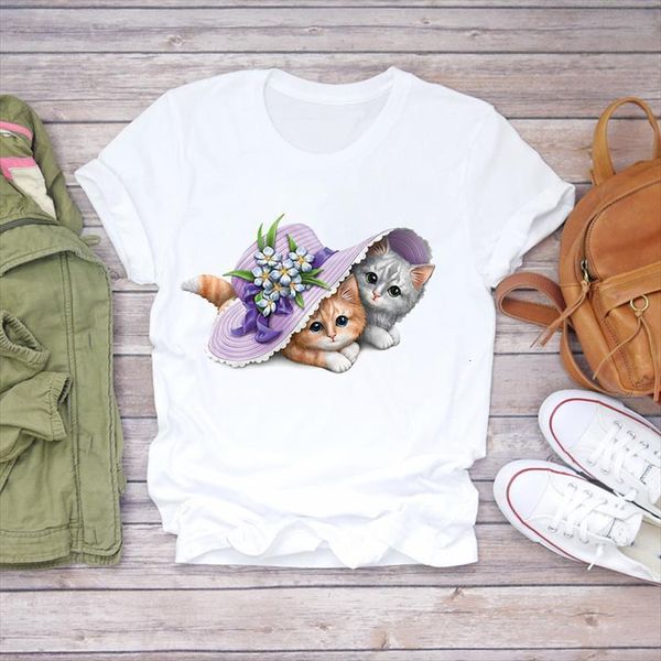 men cat cartoon flower mens t shirts lovely kawaii 90s graphic ladies print lady shirt female tee, White;black
men cat cartoon flower mens t shirts lovely kawaii 90s graphic ladies print lady shirt female tee, White;black