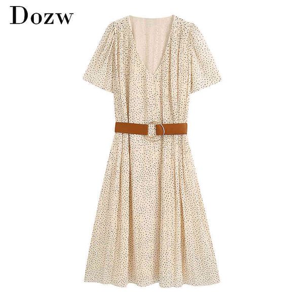 v neck printed elegant dress woman short sleeve casual pleated dress with belt apricot color female beach midi dresses 210414, Black;gray
v neck printed elegant dress woman short sleeve casual pleated dress with belt apricot color female beach midi dresses 210414, Black;gray