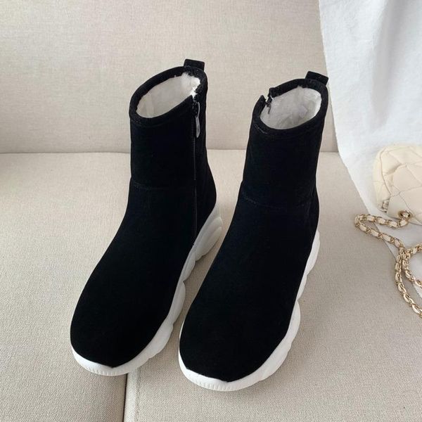 autumn winter short boots women's soft soles elastic shoes woman fashion round toe booties non slip fur female, Black
autumn winter short boots women's soft soles elastic shoes woman fashion round toe booties non slip fur female, Black