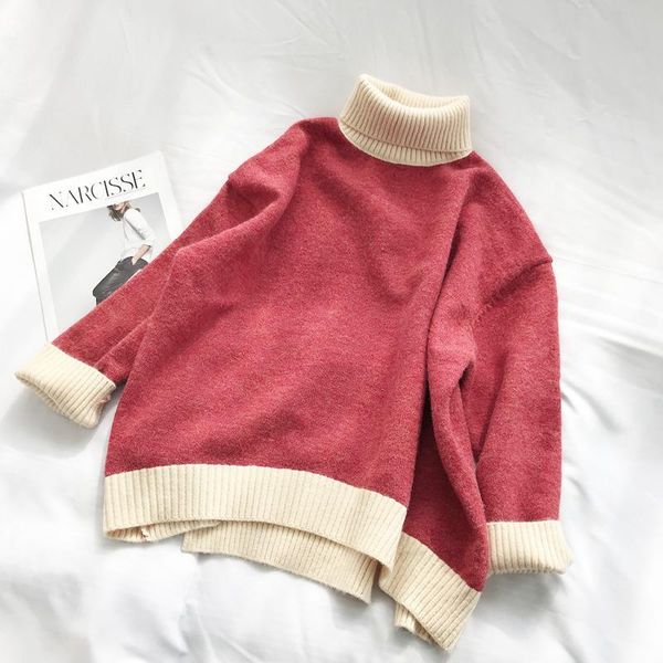 women's sweaters turtleneck sweater women 2021 loose casual pullovers winter thick warm knit high neck solid jumper womens knitwear xy, White;black
women's sweaters turtleneck sweater women 2021 loose casual pullovers winter thick warm knit high neck solid jumper womens knitwear xy, White;black