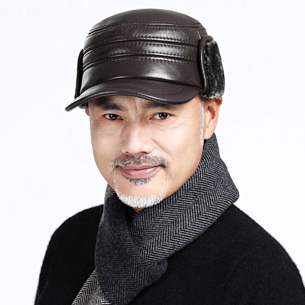berets winter keep warm genuine leather hats cowhide earmuffs bomber caps plus velvet thicken man bone dad hat brown black, Blue;gray
berets winter keep warm genuine leather hats cowhide earmuffs bomber caps plus velvet thicken man bone dad hat brown black, Blue;gray