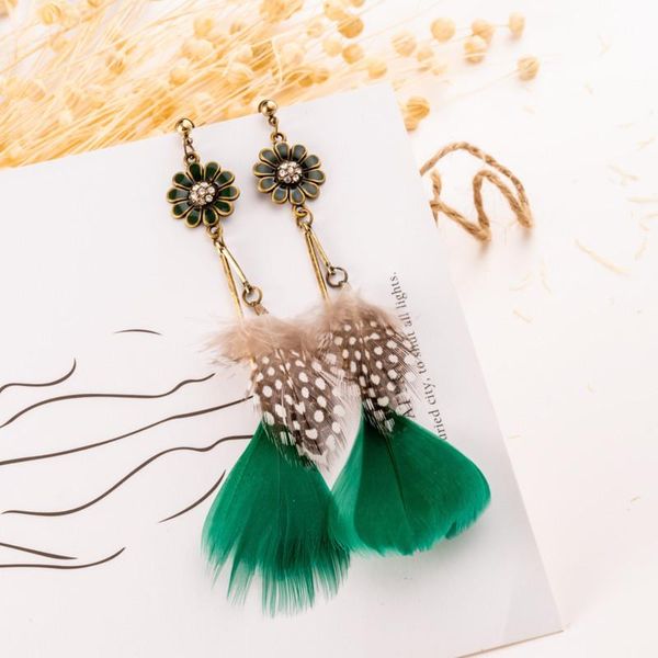 bohemian sunflower feather dangle earrings european women long diamond flower ear drop party gift beach stud earring jewelry accessories who, Silver
bohemian sunflower feather dangle earrings european women long diamond flower ear drop party gift beach stud earring jewelry accessories who, Silver