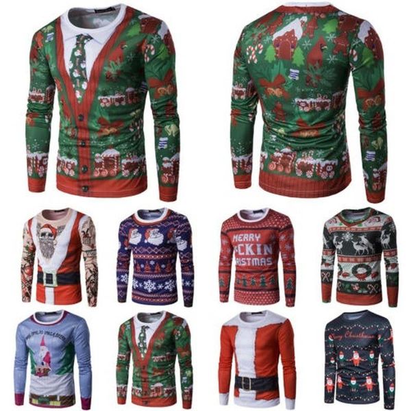 men's t-shirts men christmas xmas 3d print t-shirt party winter slim long sleeve jumper shirt, White;black
men's t-shirts men christmas xmas 3d print t-shirt party winter slim long sleeve jumper shirt, White;black