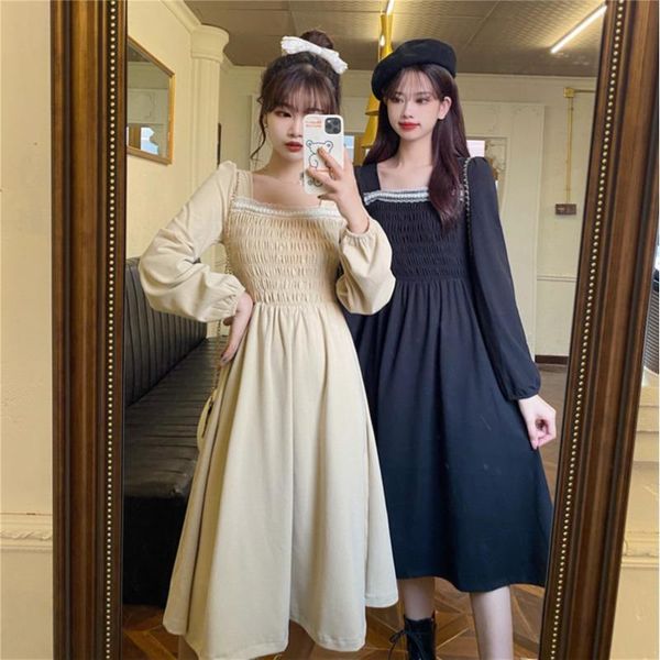 casual dresses ladies a-line square collar women's clothing sweet style autumn black dress long sleeve female fashion brand, Black;gray
casual dresses ladies a-line square collar women's clothing sweet style autumn black dress long sleeve female fashion brand, Black;gray
