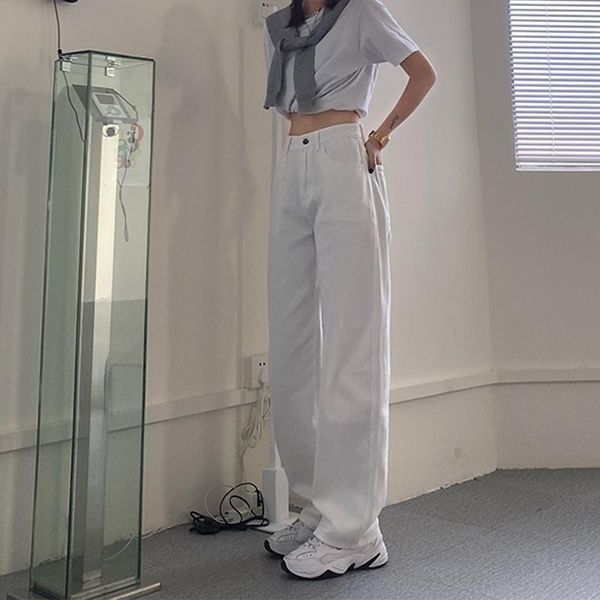 women's jeans straight women white spring summer high waist oversized trousers ladies retro fashionable solid color full length female, Blue
women's jeans straight women white spring summer high waist oversized trousers ladies retro fashionable solid color full length female, Blue