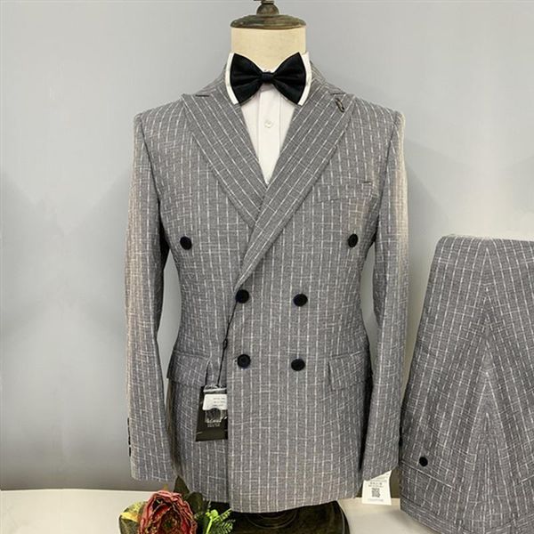men's suits & blazers 2 pcs set jacket pants / 2021 fashion casual boutique double breasted striped plaid dress coat trousers, White;black
men's suits & blazers 2 pcs set jacket pants / 2021 fashion casual boutique double breasted striped plaid dress coat trousers, White;black