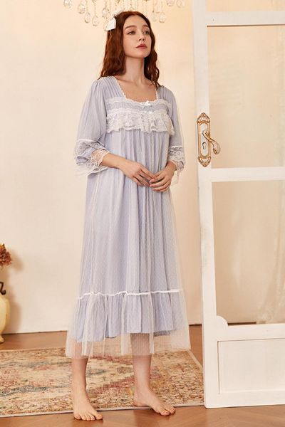 women's sleepwear summer dress vintage princess style nightgown lace cotton women xwt7, Black;red
women's sleepwear summer dress vintage princess style nightgown lace cotton women xwt7, Black;red
