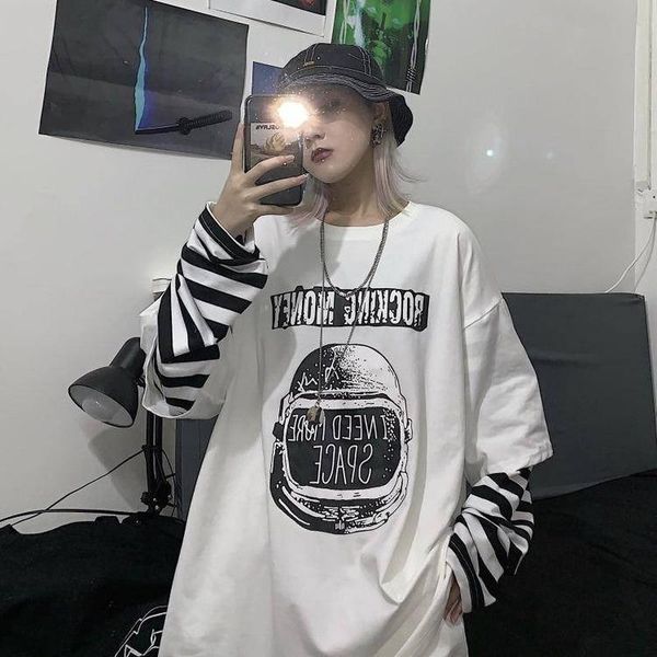 women's t-shirt qweek vintage long sleeve japanese streetwaert striped patchwork tees shirt white 2021 autumn alt clothes
women's t-shirt qweek vintage long sleeve japanese streetwaert striped patchwork tees shirt white 2021 autumn alt clothes