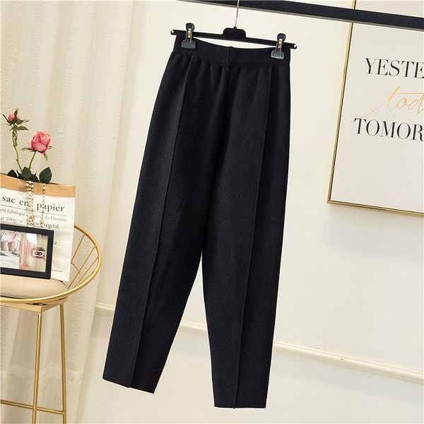 women's pants & capris 2021 spring autumn women high waist ankle-length female solid harem warm trousers ladies loose knitted u540, Black;white
women's pants & capris 2021 spring autumn women high waist ankle-length female solid harem warm trousers ladies loose knitted u540, Black;white