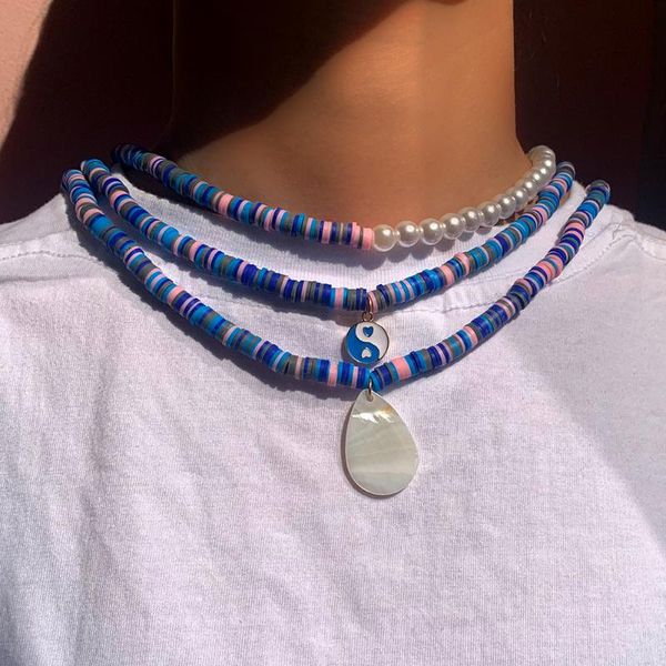 chains flatfoosie multi layer polymer clay beads natural shell necklace for women fashion yin yang pendant choker boho jewelry, Silver
chains flatfoosie multi layer polymer clay beads natural shell necklace for women fashion yin yang pendant choker boho jewelry, Silver