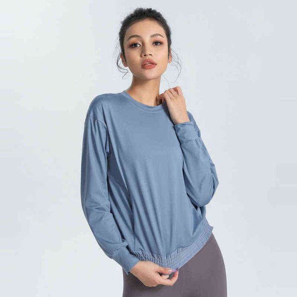 women's long sleeve yoga t-shirt women's round neck sweater wind elastic fitns cloth loose running leisure sportswear women, White
women's long sleeve yoga t-shirt women's round neck sweater wind elastic fitns cloth loose running leisure sportswear women, White