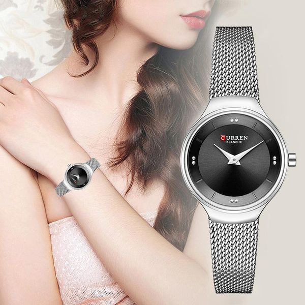 wristwatches curren brand women quartz wristwatch stainless steel mesh band 30m waterproof casual simple ladies clock, Slivery;brown
wristwatches curren brand women quartz wristwatch stainless steel mesh band 30m waterproof casual simple ladies clock, Slivery;brown