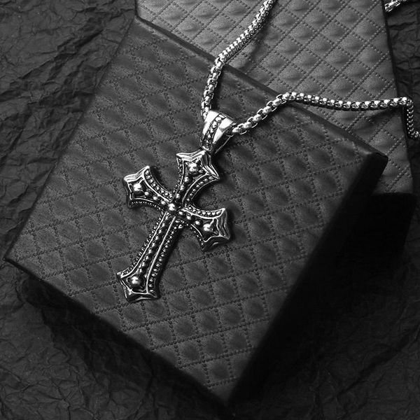 retro gothic style cross hipster necklace men's student personality hip hop stainless steel pendant necklaces, Silver
retro gothic style cross hipster necklace men's student personality hip hop stainless steel pendant necklaces, Silver