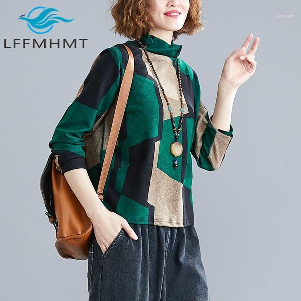 national style retro printed half high collar bottoming shirt women's foreign large long sleeve fashion autumn winter blouses & shirts, White
national style retro printed half high collar bottoming shirt women's foreign large long sleeve fashion autumn winter blouses & shirts, White