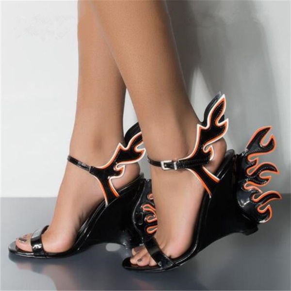 dress shoes fire design women sandals ankle strap wedge 10cm high heel sandalias mujer plus size ladies wedges, Black
dress shoes fire design women sandals ankle strap wedge 10cm high heel sandalias mujer plus size ladies wedges, Black