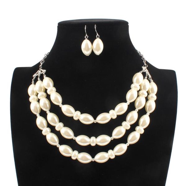 earrings & necklace elaborate imitation pearl exaggerated multiple layers woman costume clavicle / of personality jewelry set, Silver
earrings & necklace elaborate imitation pearl exaggerated multiple layers woman costume clavicle / of personality jewelry set, Silver