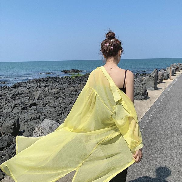 women's blouses & shirts tingyili thin sheer summer long cardigan women holiday beach pink blue purple yellow shirt coat korean fashion, White
women's blouses & shirts tingyili thin sheer summer long cardigan women holiday beach pink blue purple yellow shirt coat korean fashion, White