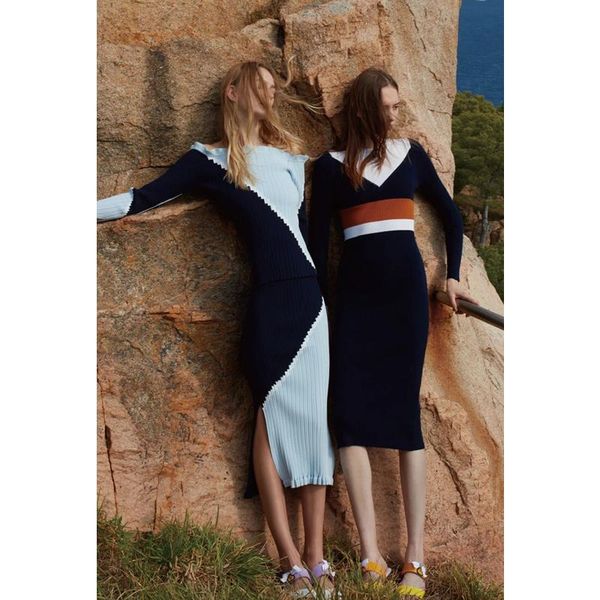 casual dresses fashion 9.18 ladies designer long elegant color block ribbed knitted back split bag hip slim dress women, Black;gray
casual dresses fashion 9.18 ladies designer long elegant color block ribbed knitted back split bag hip slim dress women, Black;gray