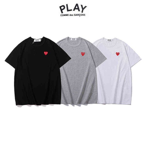 summer male and female couples cdg short sleeve love pattern embroidery simple t-shirt versatile cotton round g1115, White;black
summer male and female couples cdg short sleeve love pattern embroidery simple t-shirt versatile cotton round g1115, White;black